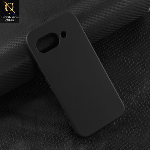 Google Pixel 9a Cover - Black - ONation Silica Gel Series - HQ Liquid Silicone Elegant Colors Camera Protection Soft Case