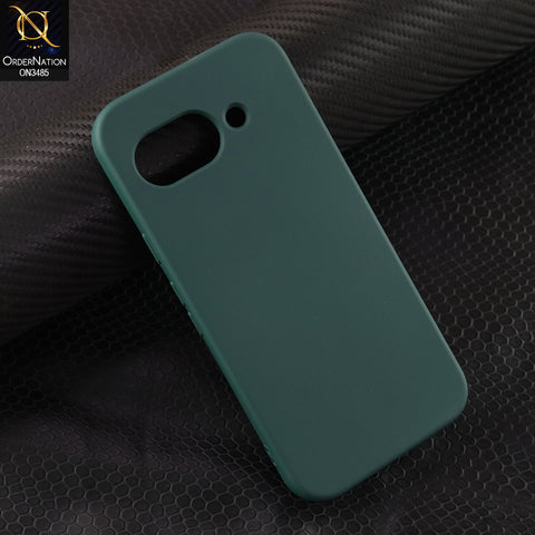 Google Pixel 9a Cover - Dark Green - ONation Silica Gel Series - HQ Liquid Silicone Elegant Colors Camera Protection Soft Case