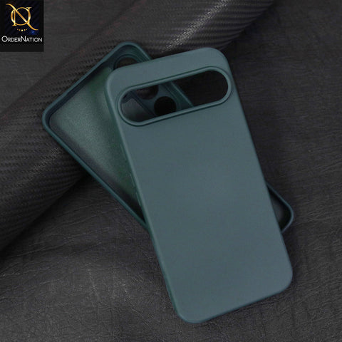 Google Pixel 9 Pro XL Cover - Dark Green - ONation Silica Gel Series - HQ Liquid Silicone Elegant Colors Camera Protection Soft Case