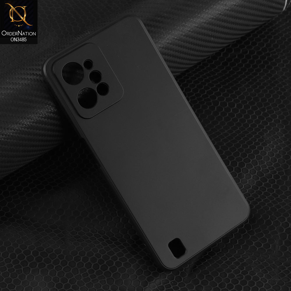 Realme C31 Cover - Black - ONation Silica Gel Series - HQ Liquid Silicone Elegant Colors Camera Protection Soft Case