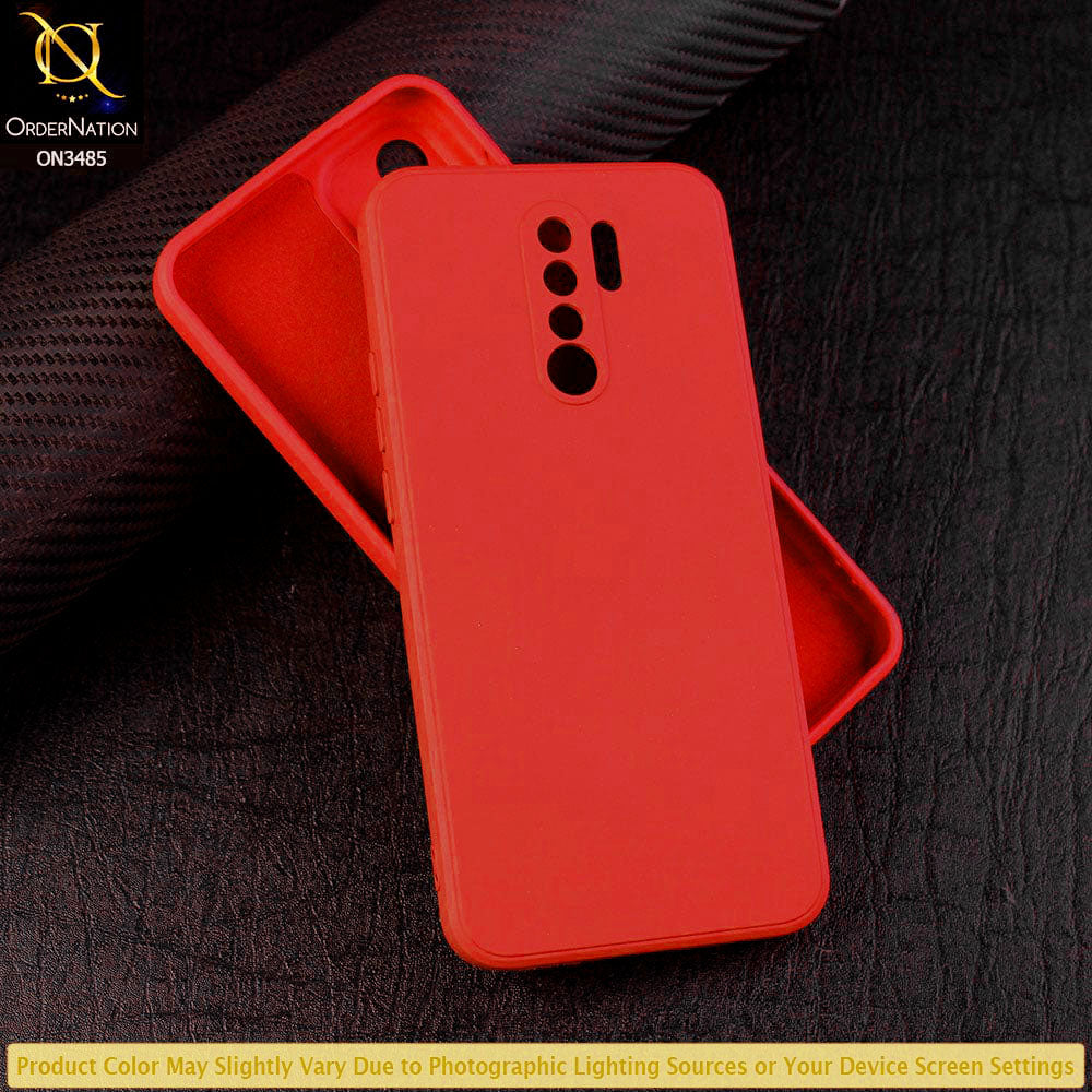 Xiaomi Redmi 9 Prime Cover - Dark Red - ONation Silica Gel Series - HQ Liquid Silicone Elegant Colors Camera Protection Soft Case
