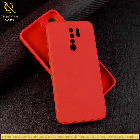 Xiaomi Redmi 9 Cover - Dark Red - ONation Silica Gel Series - HQ Liquid Silicone Elegant Colors Camera Protection Soft Case