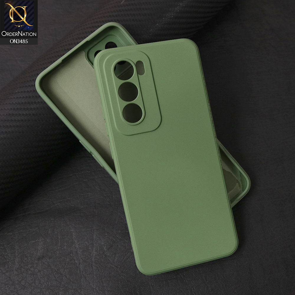 Oppo Reno 12 Cover - Light Green - ONation Silica Gel Series - HQ Liquid Silicone Elegant Colors Camera Protection Soft Case