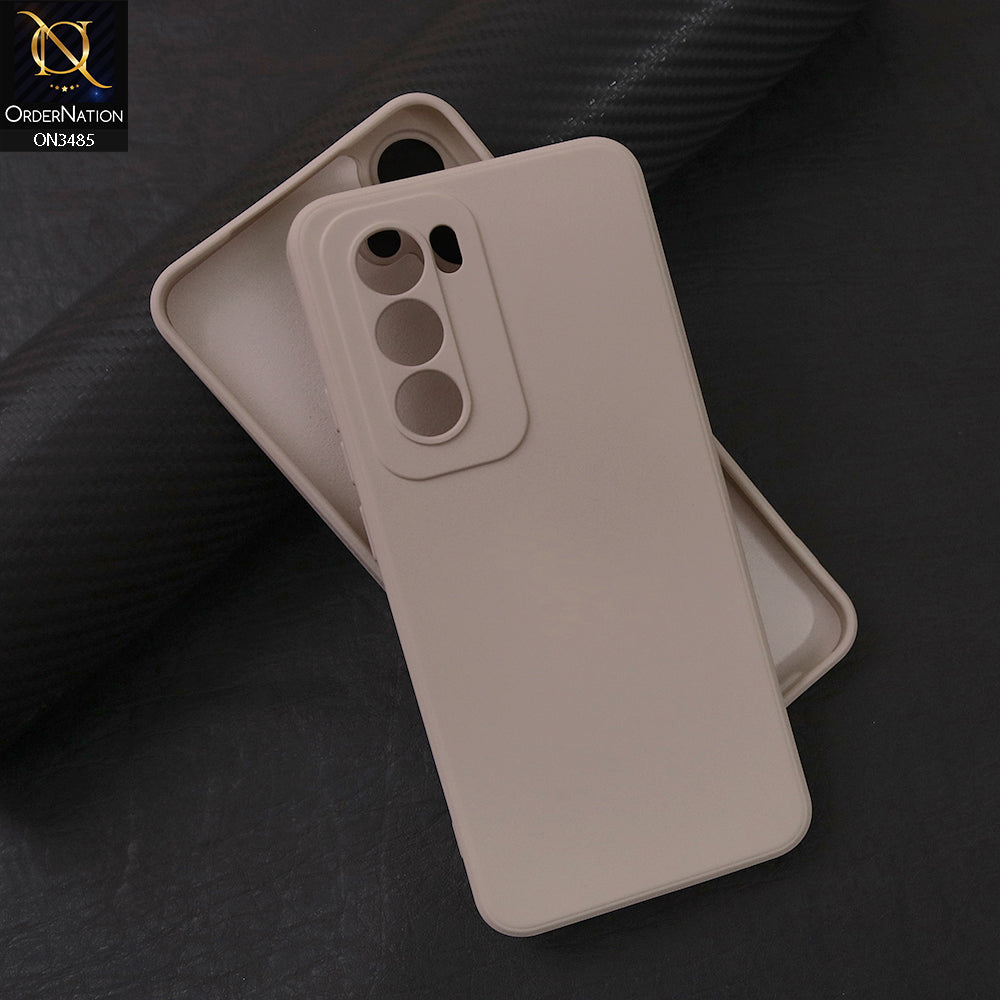Oppo Reno 12 Cover - Off White - ONation Silica Gel Series - HQ Liquid Silicone Elegant Colors Camera Protection Soft Case