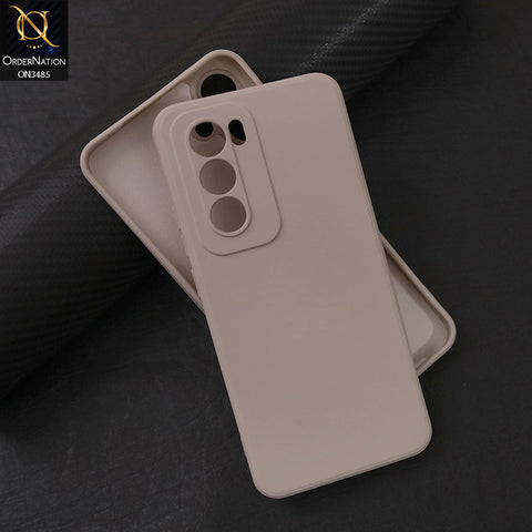 Oppo Reno 12 Cover - Off White - ONation Silica Gel Series - HQ Liquid Silicone Elegant Colors Camera Protection Soft Case