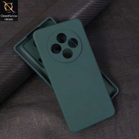 Oppo Reno 12F Cover - Dark Green - ONation Silica Gel Series - HQ Liquid Silicone Elegant Colors Camera Protection Soft Case