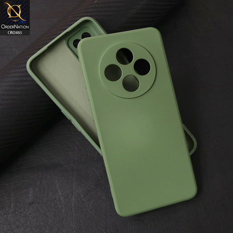 Oppo Reno 12F Cover - Light Green - ONation Silica Gel Series - HQ Liquid Silicone Elegant Colors Camera Protection Soft Case