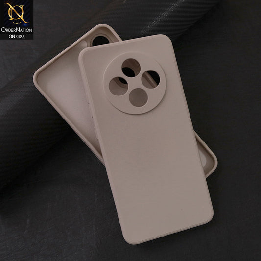 Oppo Reno 12F Cover - Off White - ONation Silica Gel Series - HQ Liquid Silicone Elegant Colors Camera Protection Soft Case