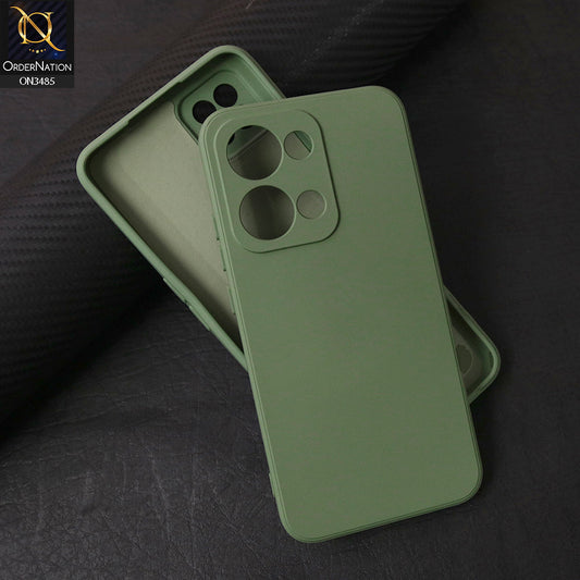 Oppo Reno 13 Cover - Light Green - ONation Silica Gel Series - HQ Liquid Silicone Elegant Colors Camera Protection Soft Case