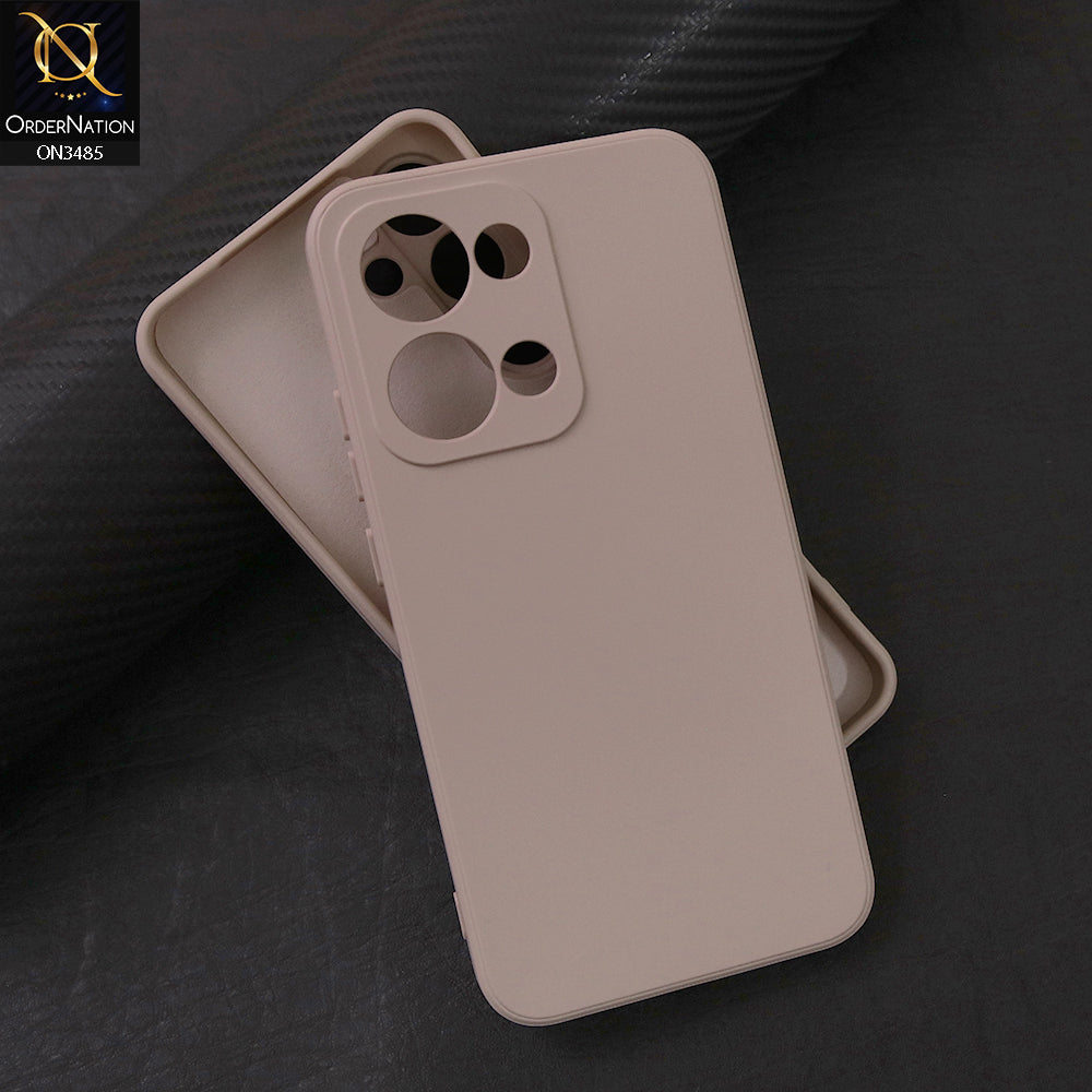 Oppo Reno 13 Cover - Off White - ONation Silica Gel Series - HQ Liquid Silicone Elegant Colors Camera Protection Soft Case