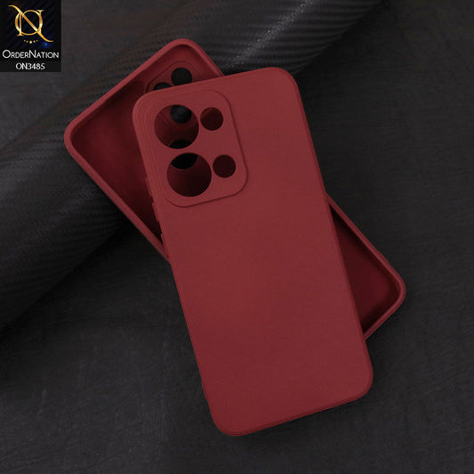 Oppo Reno 13 Cover - Red - ONation Silica Gel Series - HQ Liquid Silicone Elegant Colors Camera Protection Soft Case