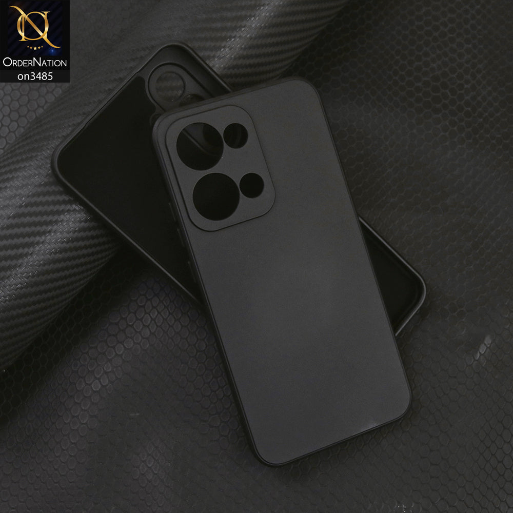 Oppo Reno 13 Pro Cover - Black- ONation Silica Gel Series - HQ Liquid Silicone Elegant Colors Camera Protection Soft Case