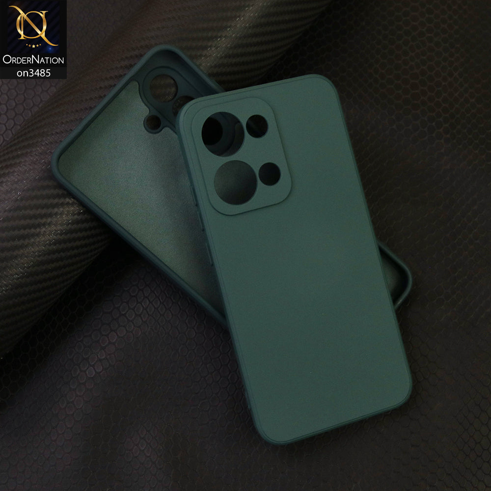 Oppo Reno 13 Pro Cover - Dark Green - ONation Silica Gel Series - HQ Liquid Silicone Elegant Colors Camera Protection Soft Case