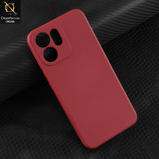 Oppo Reno 14F Cover - Red - ONation Silica Gel Series - HQ Liquid Silicone Elegant Colors Camera Protection Soft Case