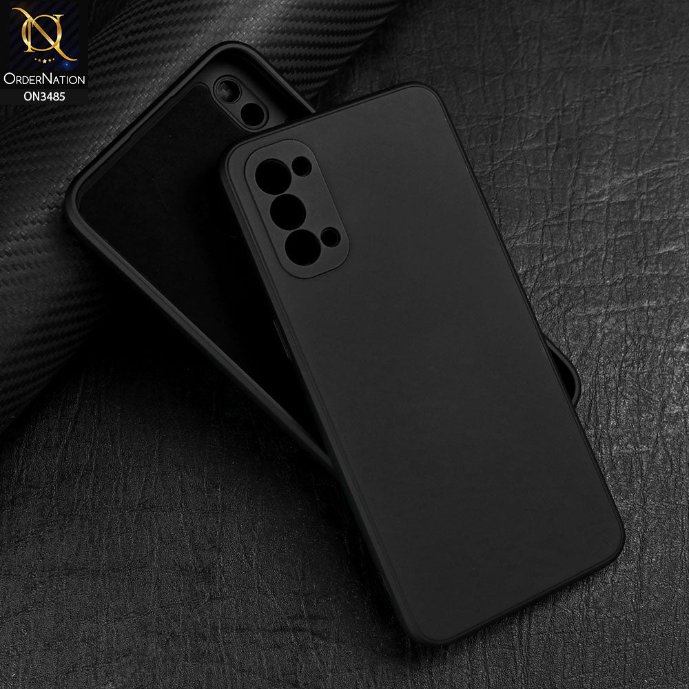 Oppo Reno 4 Cover - Black - ONation Silica Gel Series - HQ Liquid Silicone Elegant Colors Camera Protection Soft Case