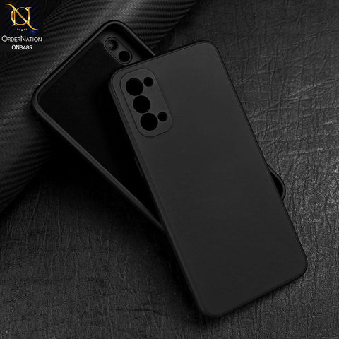 Oppo Reno 4 Cover - Black - ONation Silica Gel Series - HQ Liquid Silicone Elegant Colors Camera Protection Soft Case