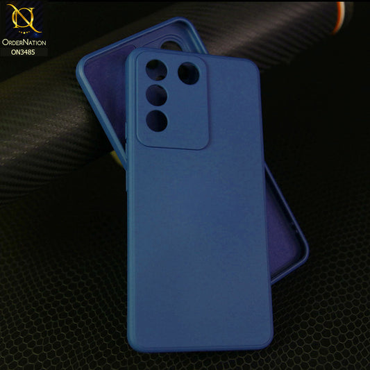 Vivo V27e Cover - Blue - ONation Silica Gel Series - HQ Liquid Silicone Elegant Colors Camera Protection Soft Case