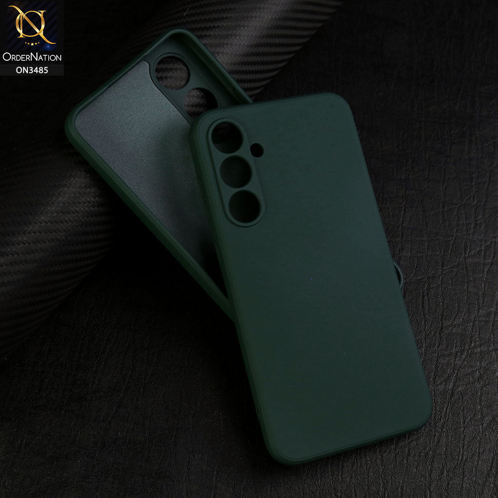 Samsung Galaxy S25 Plus Cover - Dark Green - ONation Silica Gel Series - HQ Liquid Silicone Elegant Colors Camera Protection Soft Case