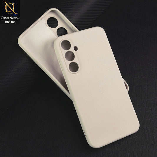 Samsung Galaxy S25 Plus Cover - Off White - ONation Silica Gel Series - HQ Liquid Silicone Elegant Colors Camera Protection Soft Case