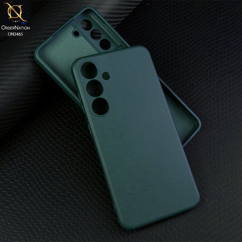 Samsung Galaxy S24 Plus Cover - Dark Green - ONation Silica Gel Series - HQ Liquid Silicone Elegant Colors Camera Protection Soft Case