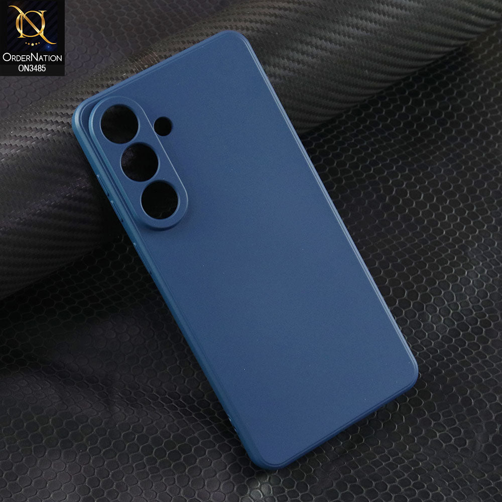 Samsung Galaxy S25 FE Cover - Blue - ONation Silica Gel Series - HQ Liquid Silicone Elegant Colors Camera Protection Soft Case