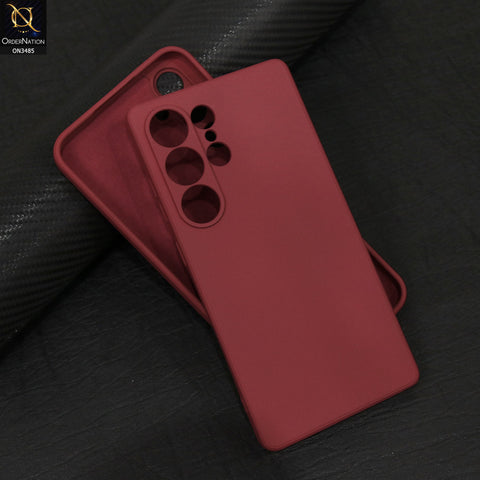 Samsung Galaxy S25 Ultra Cover - Red - ONation Silica Gel Series - HQ Liquid Silicone Elegant Colors Camera Protection Soft Case