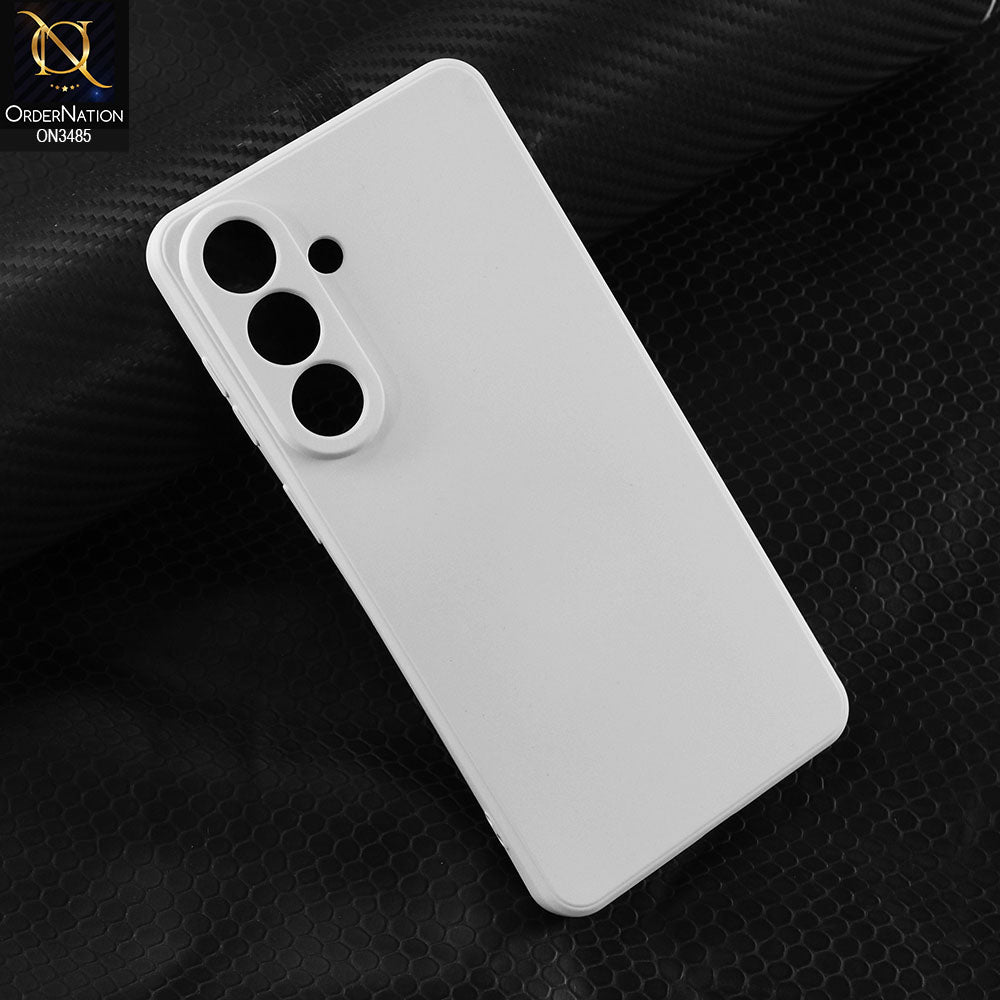 Samsung Galaxy S26 Plus Cover - White - ONation Silica Gel Series - HQ Liquid Silicone Elegant Colors Camera Protection Soft Case