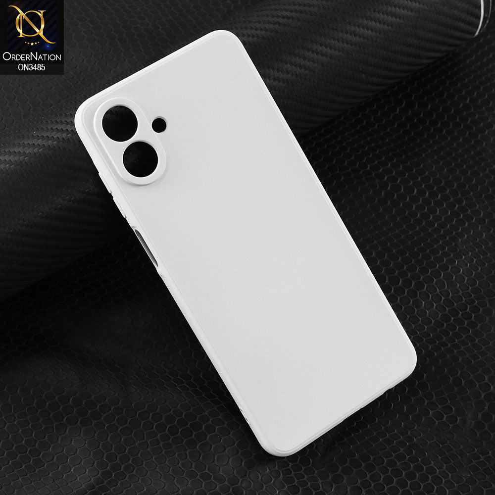 Samsung Galaxy F07 Cover - White - ONation Silica Gel Series - HQ Liquid Silicone Elegant Colors Camera Protection Soft Case