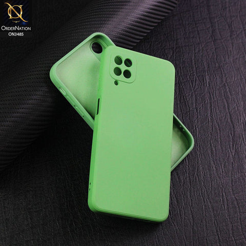Samsung Galaxy A12 Cover - Light Green - ONation Daisy Series - HQ Liquid Silicone Elegant Colors Camera Protection Soft Case ( Fast Delivery )
