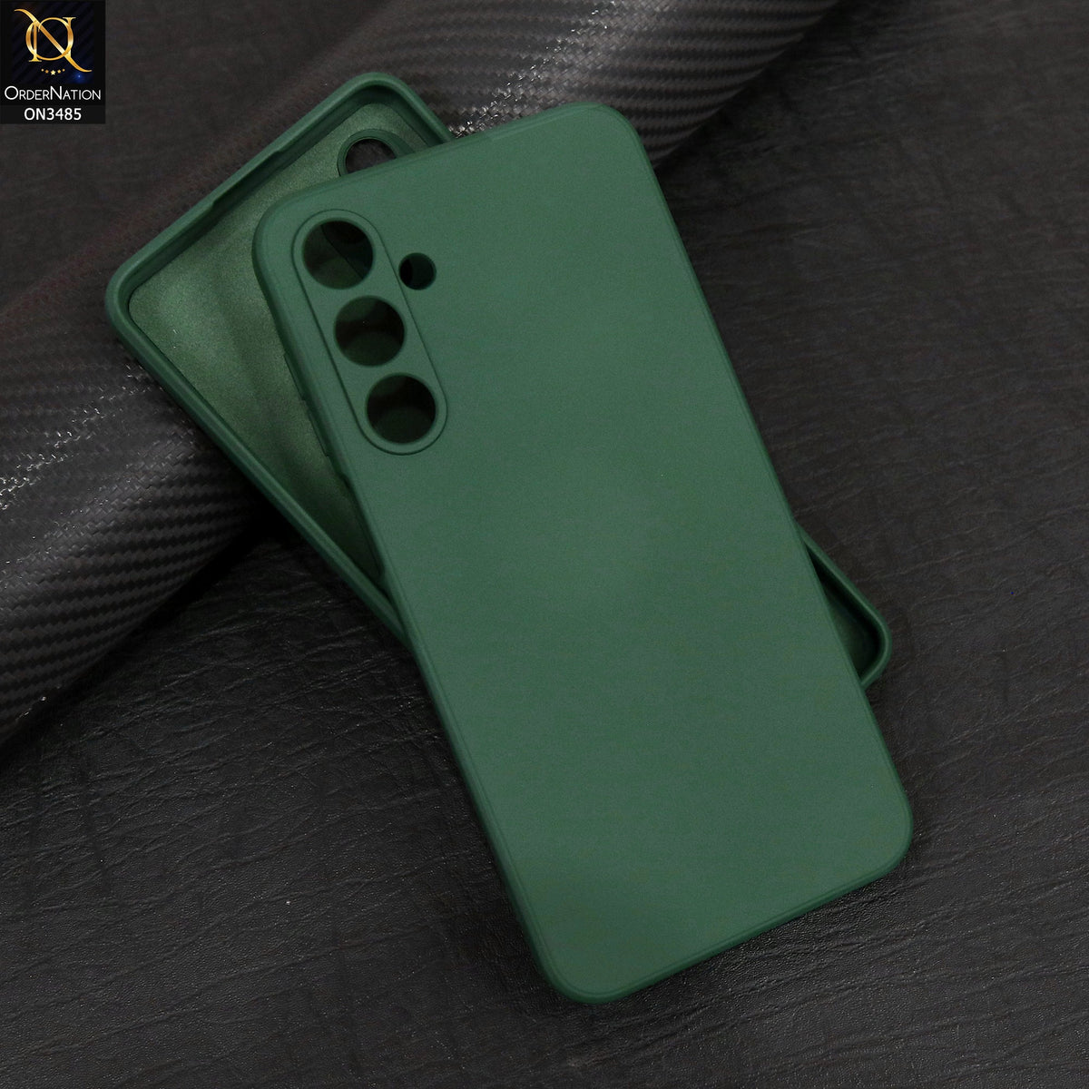 Samsung Galaxy A16 5G Cover - Dark Green - ONation Silica Gel Series - HQ Liquid Silicone Elegant Colors Camera Protection Soft Case
