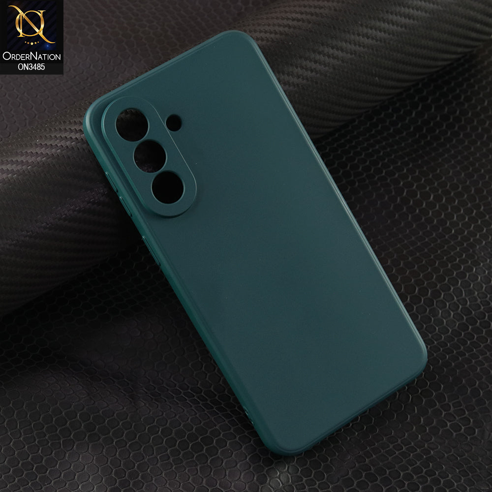 Samsung Galaxy A37 Cover - Dark Green - ONation Silica Gel Series - HQ Liquid Silicone Elegant Colors Camera Protection Soft Case