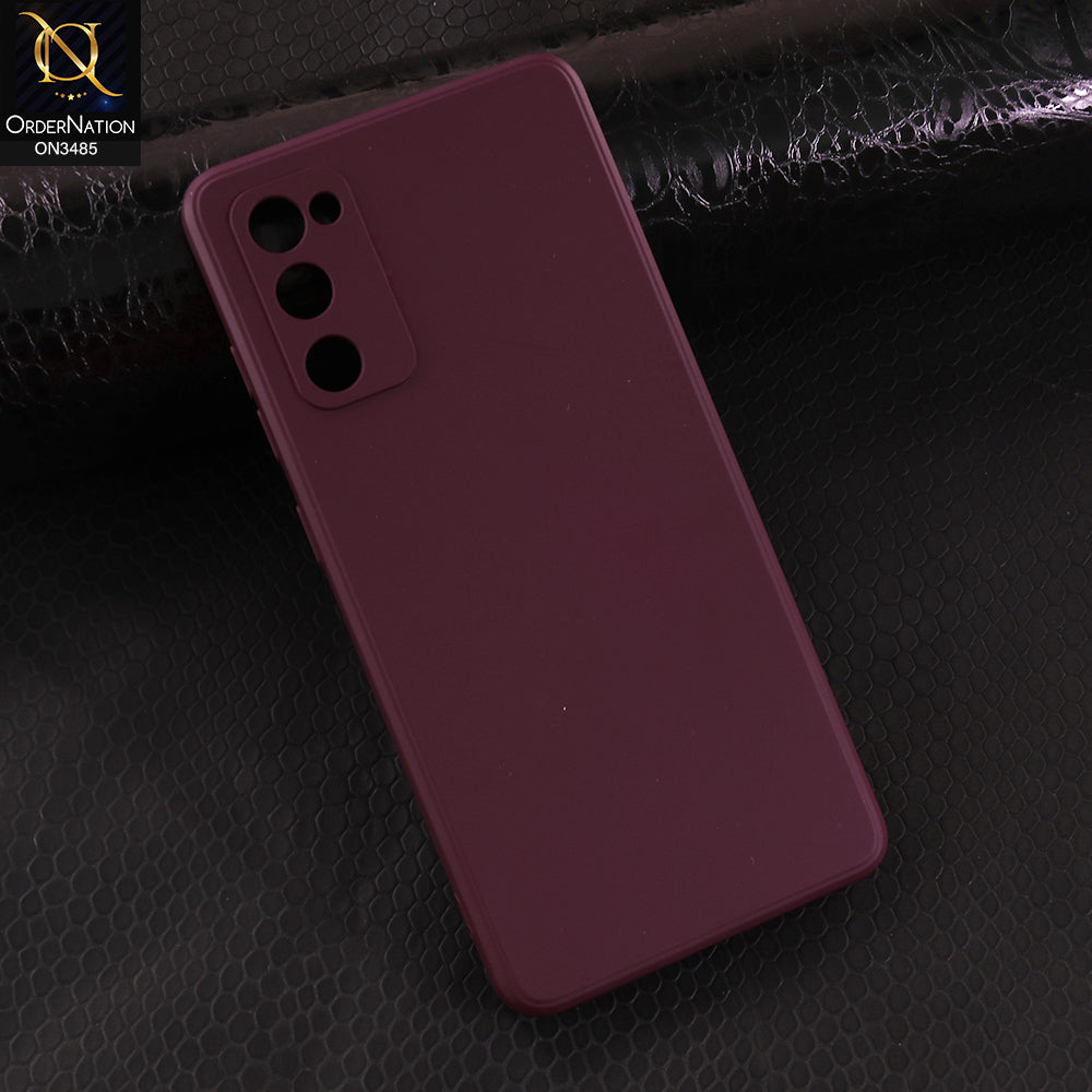 Samsung Galaxy S20 FE Cover - Dark Red - ONation Silica Gel Series - HQ Liquid Silicone Elegant Colors Camera Protection Soft Case