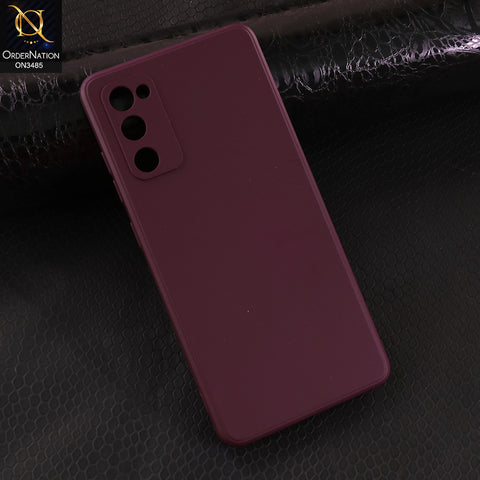 Samsung Galaxy S20 FE Cover - Dark Red - ONation Silica Gel Series - HQ Liquid Silicone Elegant Colors Camera Protection Soft Case