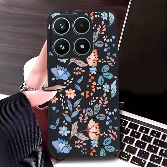Xiaomi 17 Cover - Black - D2 - ONation Floral Series - HQ Liquid Silicone Soft Case