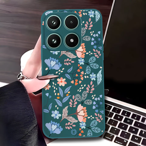 Xiaomi 17 Cover - Dark Green - D2 - ONation Floral Series - HQ Liquid Silicone Soft Case
