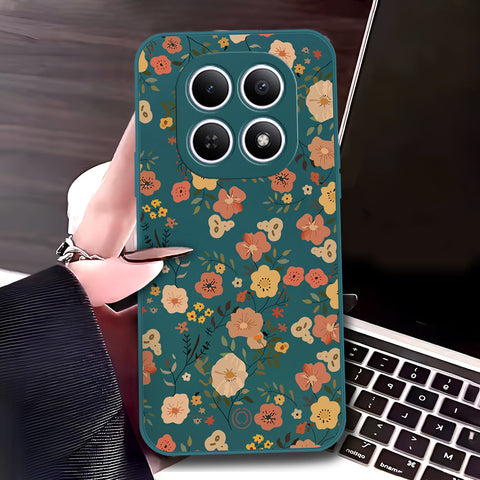 Xiaomi Redmi Note 15 Cover - Dark Green - D3 - ONation Floral Series - HQ Liquid Silicone Soft Case