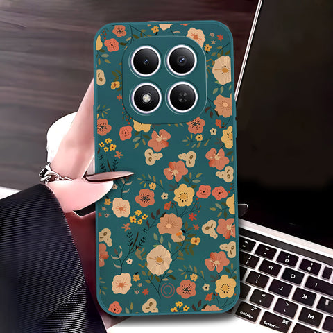 Xiaomi Redmi Note 15 Pro Cover - Dark Green - D3 - ONation Floral Series - HQ Liquid Silicone Soft Case
