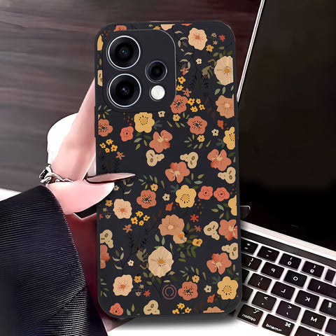 Oppo Reno 15c Cover - Black - D3 - ONation Floral Series - HQ Liquid Silicone Soft Case
