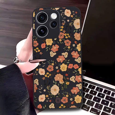 Oppo Reno 15 Pro 5G Cover - Black - D3 - ONation Floral Series - HQ Liquid Silicone Soft Case