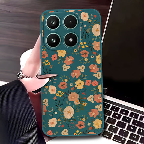 Xiaomi 17 Cover - Dark Green - D3 - ONation Floral Series - HQ Liquid Silicone Soft Case