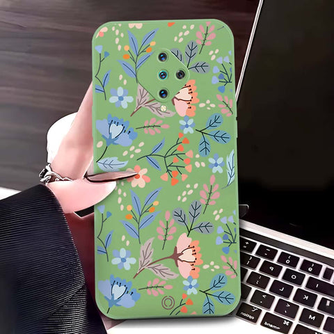 Vivo S1 Pro Cover - Light Green - D1 - ONation Floral Series - HQ Liquid Silicone Soft Case