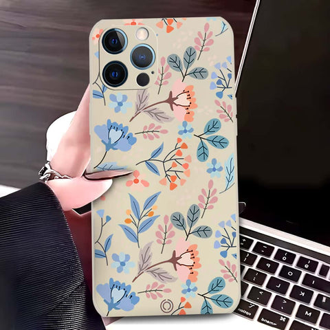 iPhone 12 Pro Cover - Off White - D1 - ONation Floral Series - HQ Liquid Silicone Soft Case