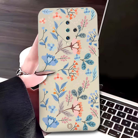 Vivo Y51 (2020 September) Cover - Off White - D1 - ONation Floral Series - HQ Liquid Silicone Soft Case