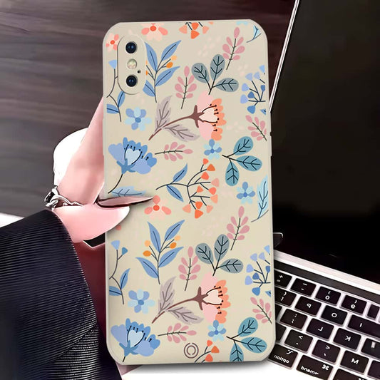 iPhone XS Max Cover - Off White - D1 - ONation Floral Series - HQ Liquid Silicone Soft Case