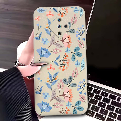 Vivo S1 Pro Cover - Off White - D1 - ONation Floral Series - HQ Liquid Silicone Soft Case