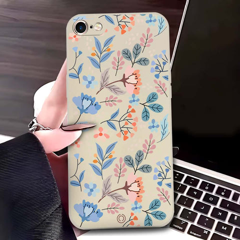 iPhone 6s Plus / 6 Plus Cover - Off White - D1 - ONation Floral Series - HQ Liquid Silicone Soft Case