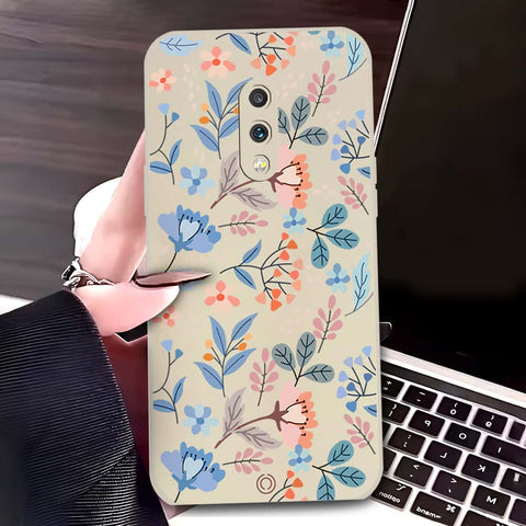 OnePlus 7 Cover - Off White - D1 - ONation Floral Series - HQ Liquid Silicone Soft Case