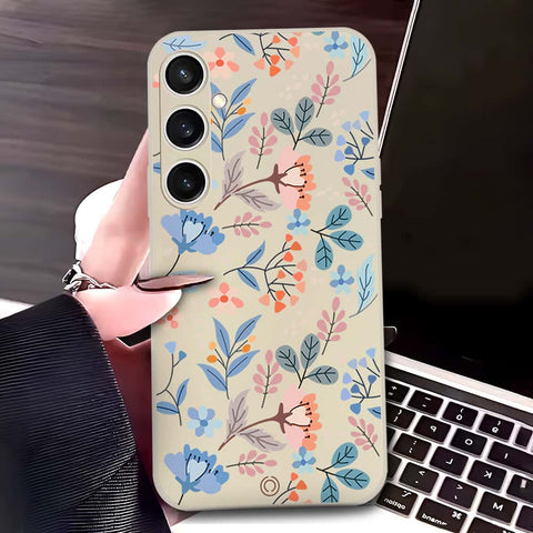 Samsung Galaxy S23 FE Cover - Off White - D1 - ONation Floral Series - HQ Liquid Silicone Soft Case