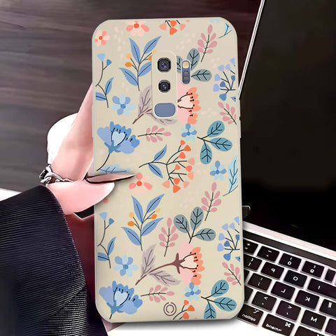 Samsung Galaxy S9 Plus Cover - Off White - D1 - ONation Floral Series - HQ Liquid Silicone Soft Case