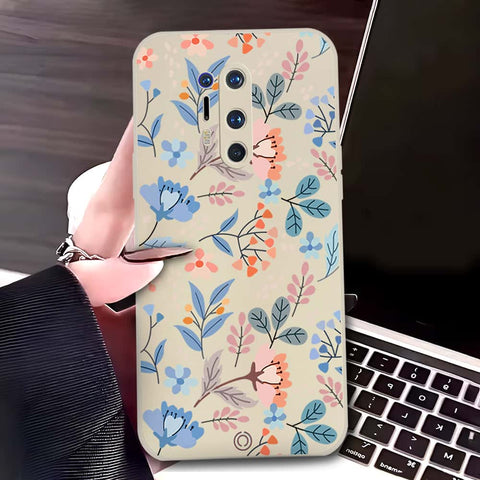 OnePlus 8 Pro Cover - Off White - D1 - ONation Floral Series - HQ Liquid Silicone Soft Case